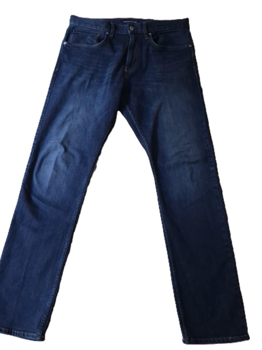 Calvin Klein Jeans Men 34x34 Dark Wash Straight Leg Stretch Denim CKJ 035